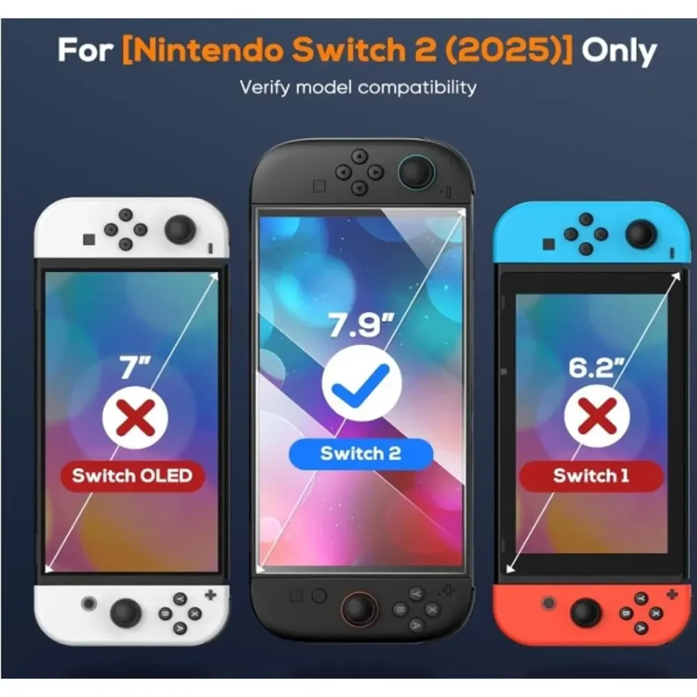 Auarte HD Clear Tempered Glass Screen Protector, 2025 Nintendo Switch 2 NWT